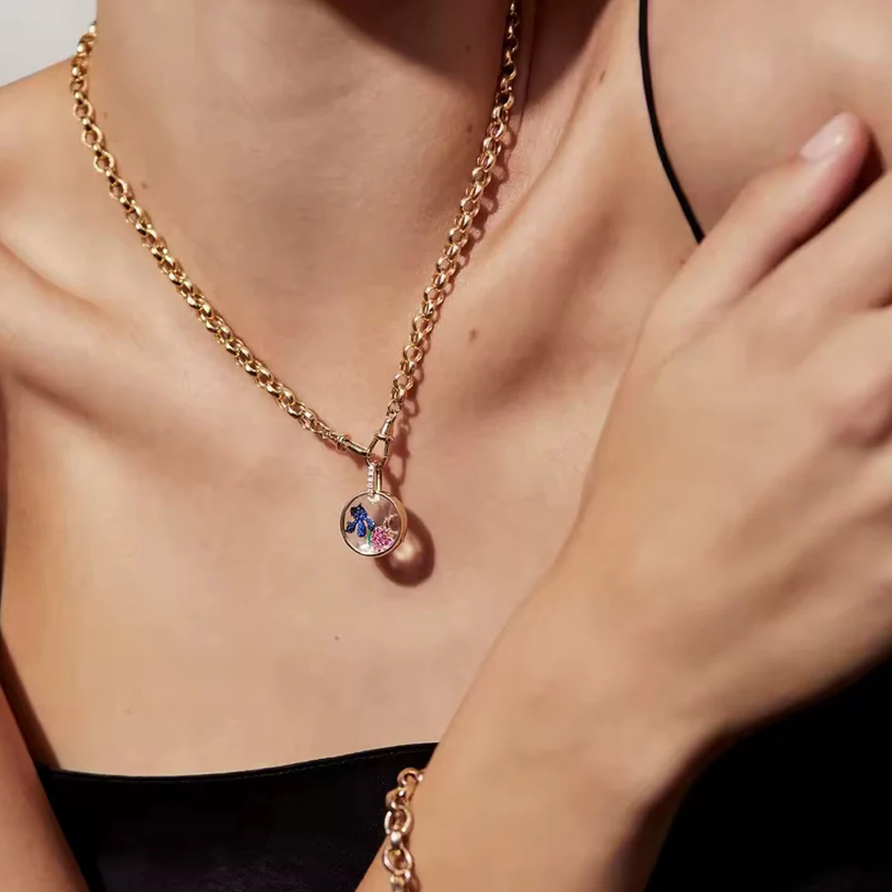 Locket Necklace with Charms