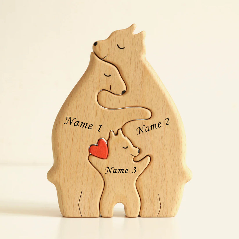Wooden Bears Personalized Family Puzzle Decor