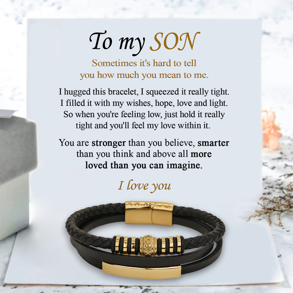 “Never forget how much I love you” - Bracelet to son