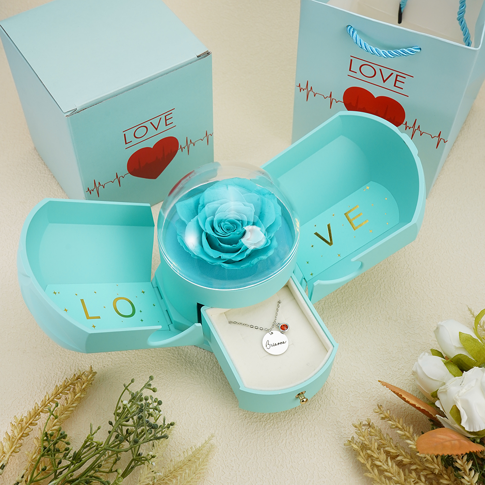 Endless Love - Birthstone Necklace with Engravings - Gold