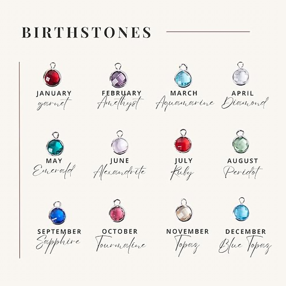 Endless Love - Birthstone Necklace with Engravings - Gold
