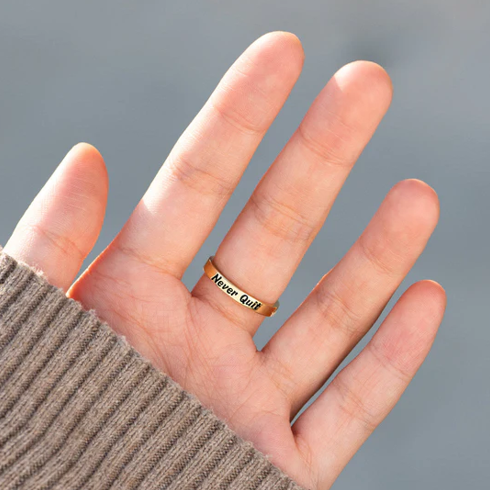 Dear Daughter - Never Quit Golden Cross Ring