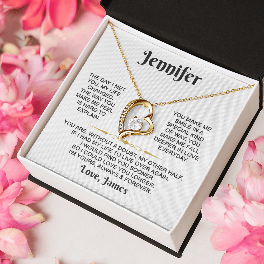 I'm Yours Always & Forever - Customized - Heart Necklace