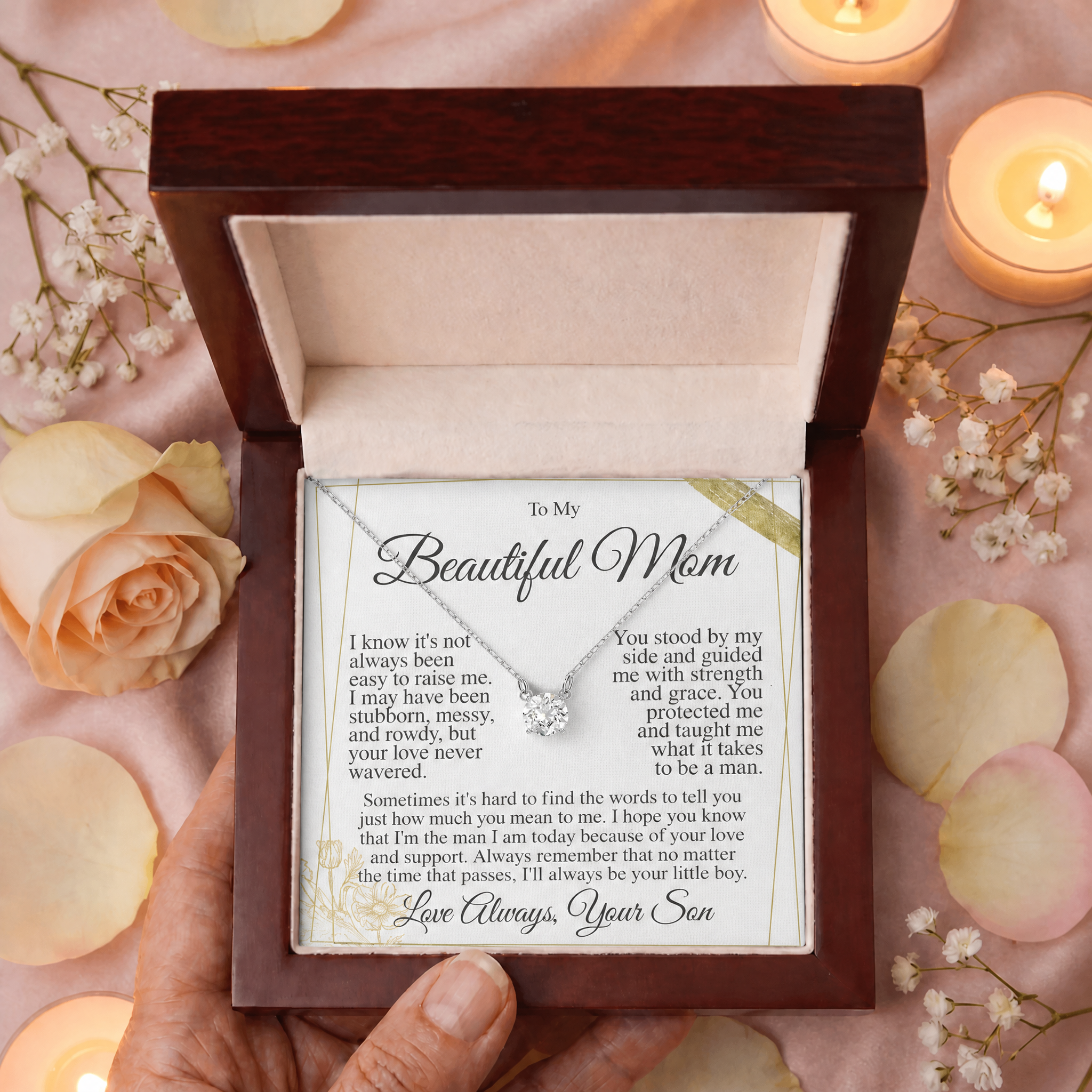 To My Mom - Crystal Pendant Necklace