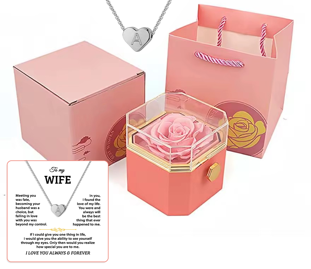 To my Wife - Custom heart necklace - Gold