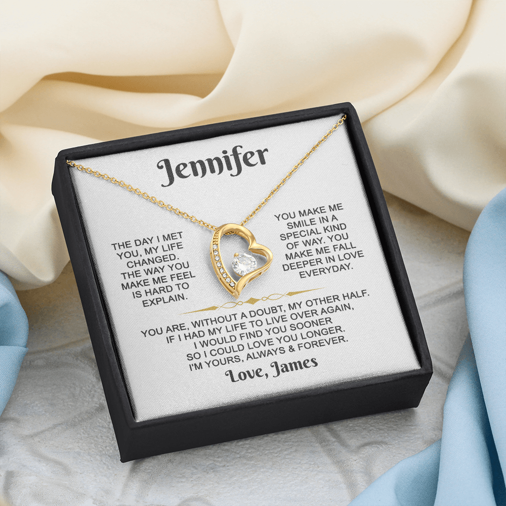 I'm Yours Always & Forever - Customized - Heart Necklace