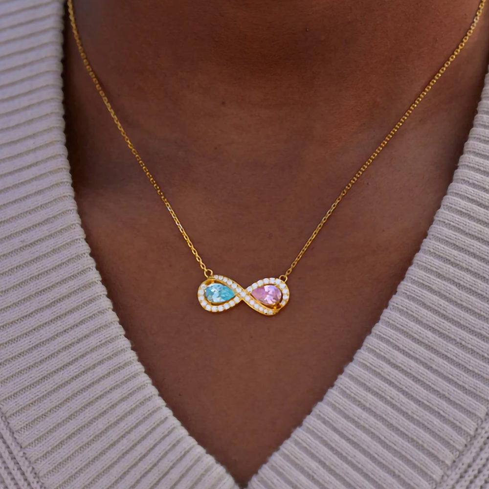 I Love you Forever - Eternal Necklace with birthstones