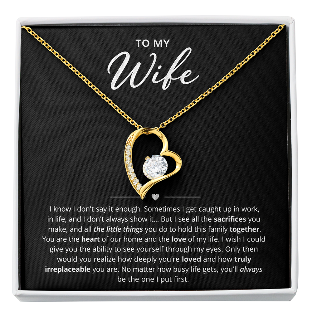 To My Wife - Heart Pendant Necklace