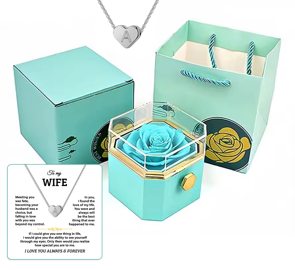 To my Wife - Custom heart necklace - Gold