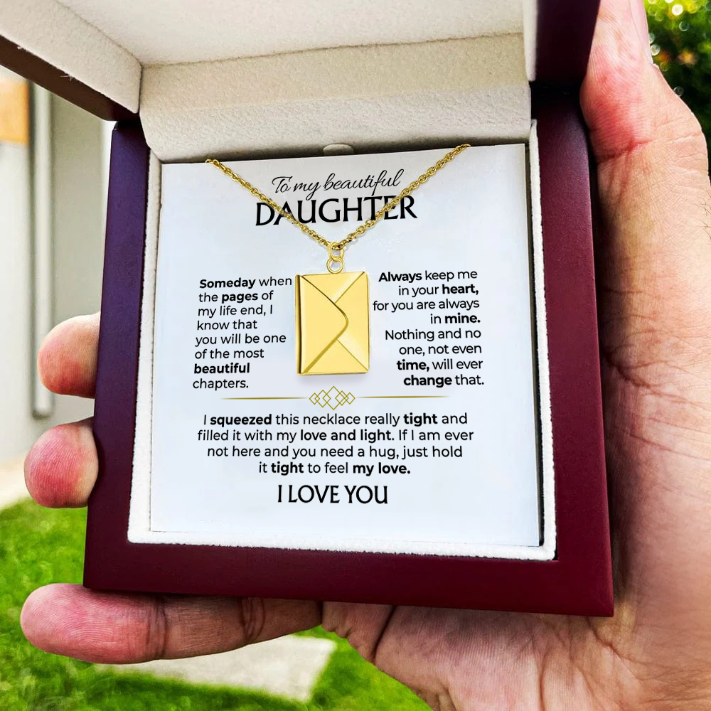 To My Beautiful Daughter - Love Letter Necklace