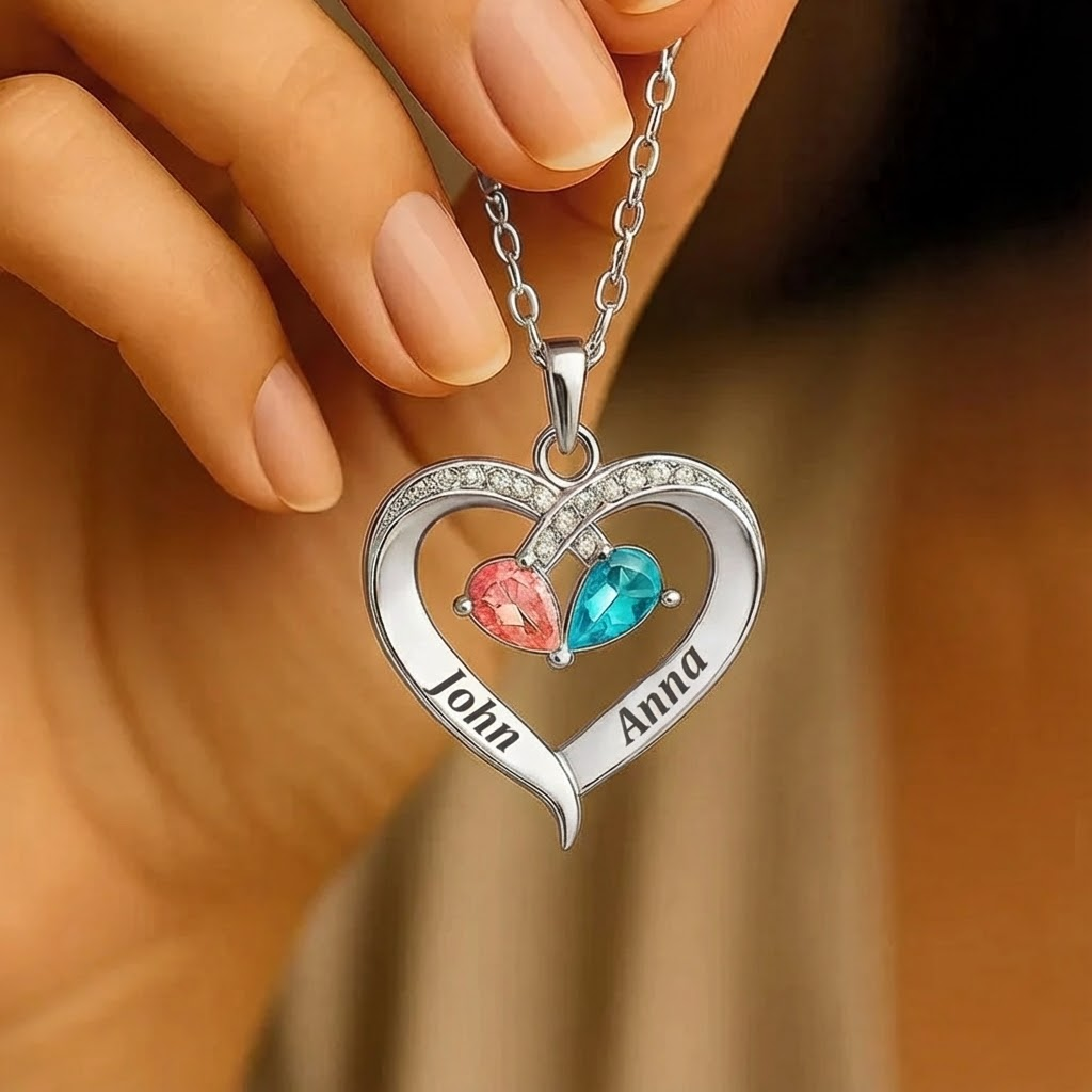 To My Love - Birthstone Heart Necklace