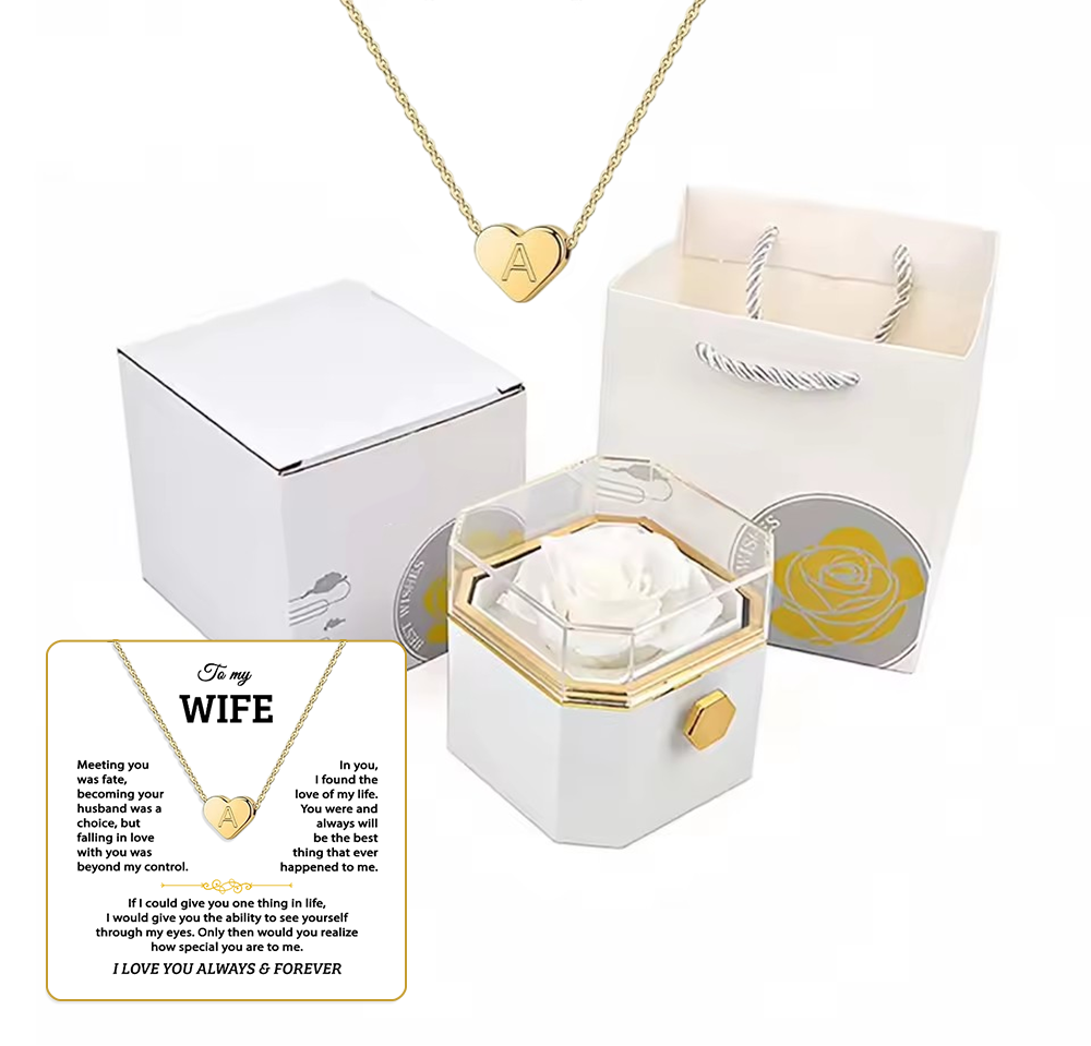 To my Wife - Custom heart necklace - Gold