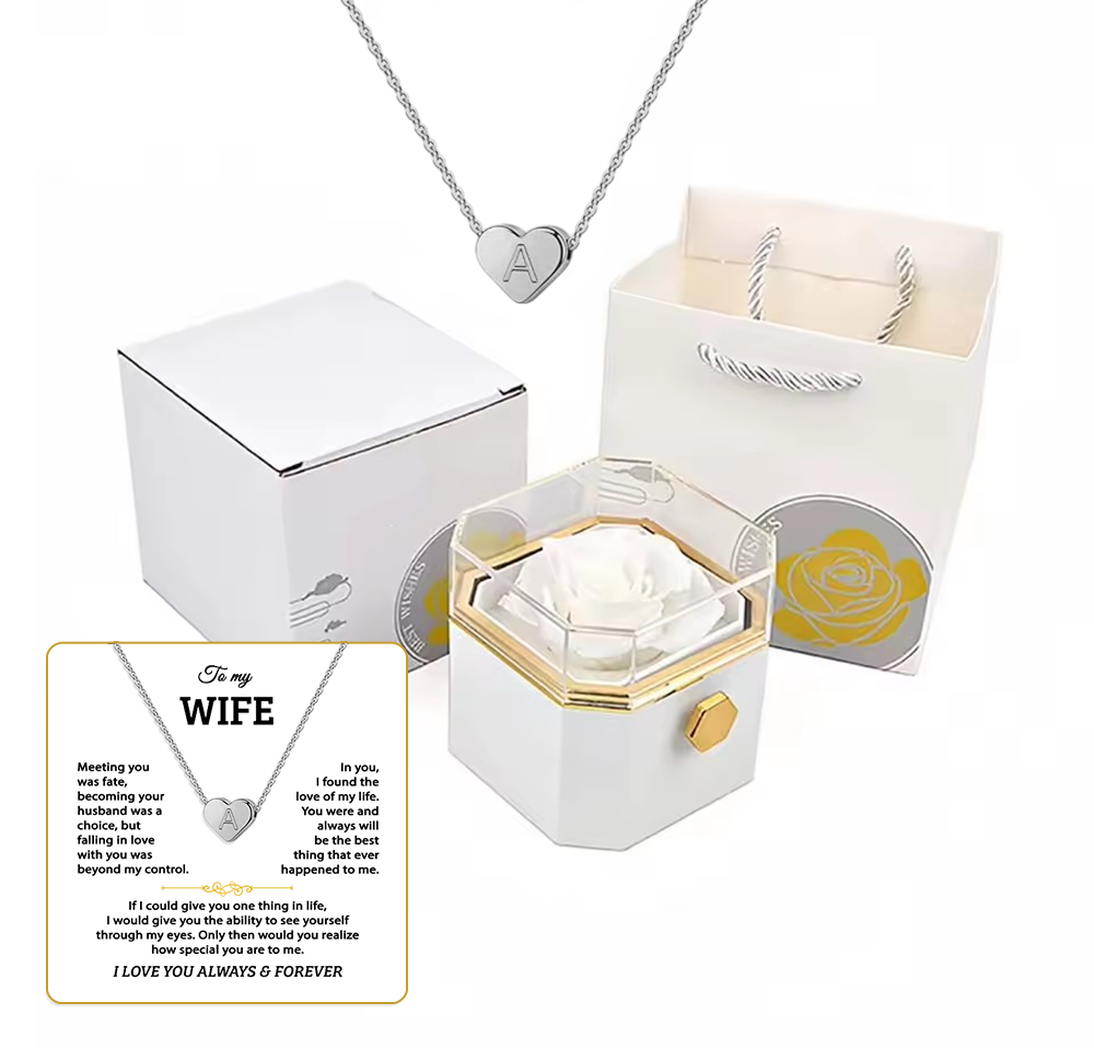 To my Wife - Custom heart necklace - Gold