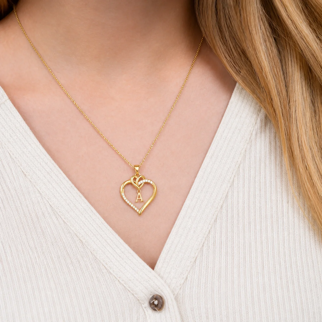 Apology Gift For Her - Heart Initial Necklace for your love