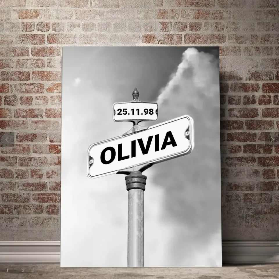 Personalized Canvas Wall Art "Date of birth of children" - Gift For Parents (0.75")