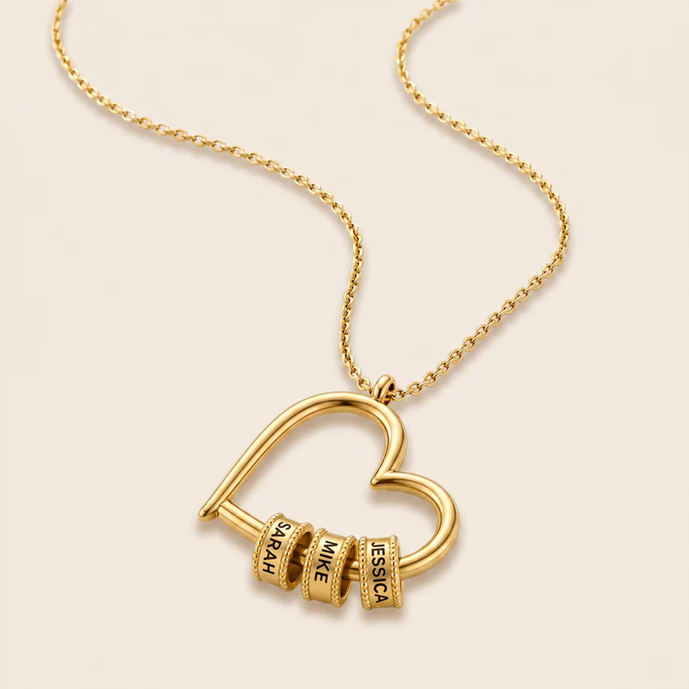 To My Queen - Personalized Heart Family Necklace