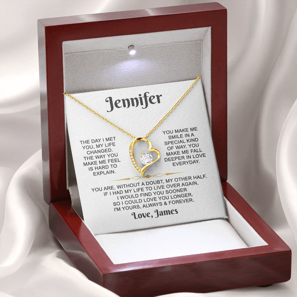 I'm Yours Always & Forever - Customized - Heart Necklace