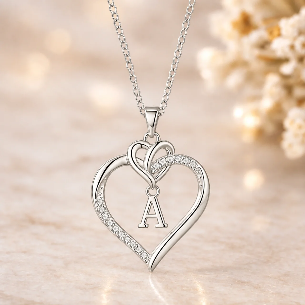 Apology Gift For Her - Heart Initial Necklace for your love