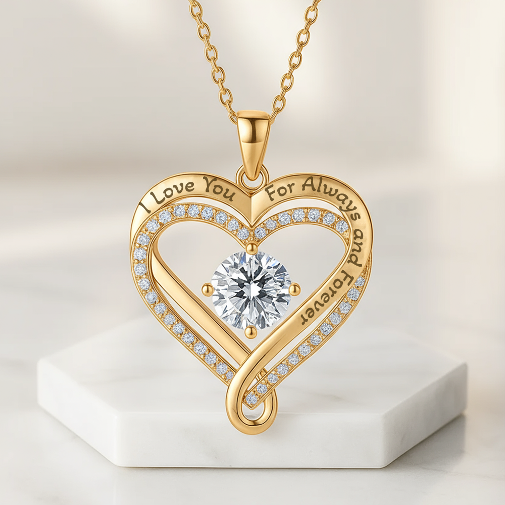 To my Wife - Engraved Heart necklace