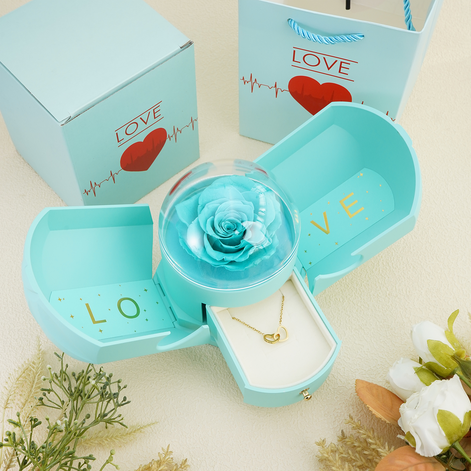 To My Soulmate - Eternal Love Rose Box - Rose Gold