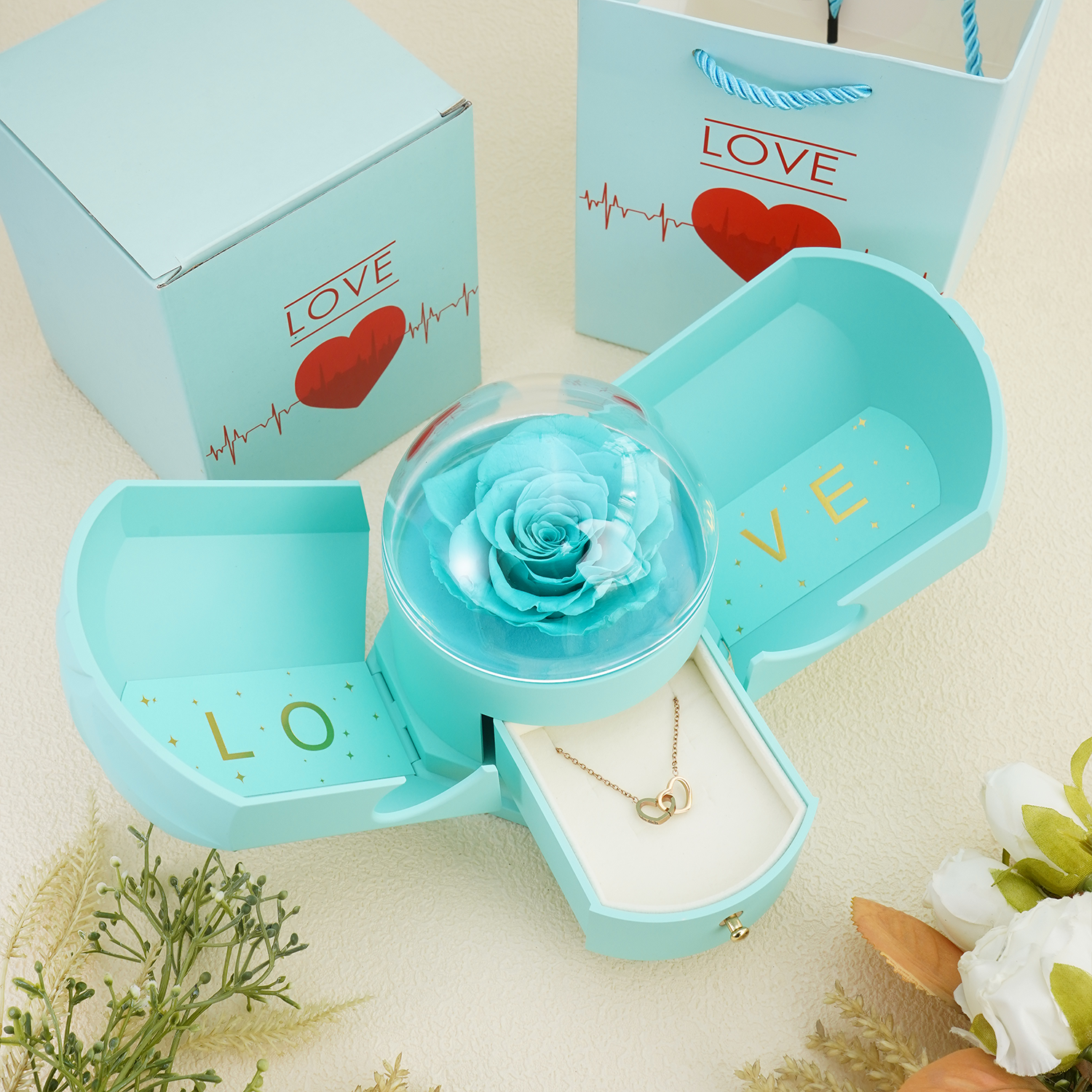 To My Soulmate - Eternal Love Rose Box - Rose Gold