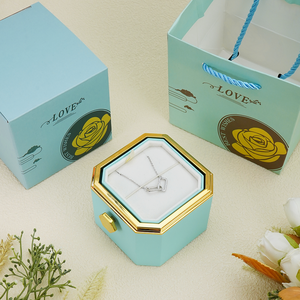 Eternal Rose Box - Interlocked necklace - Gold