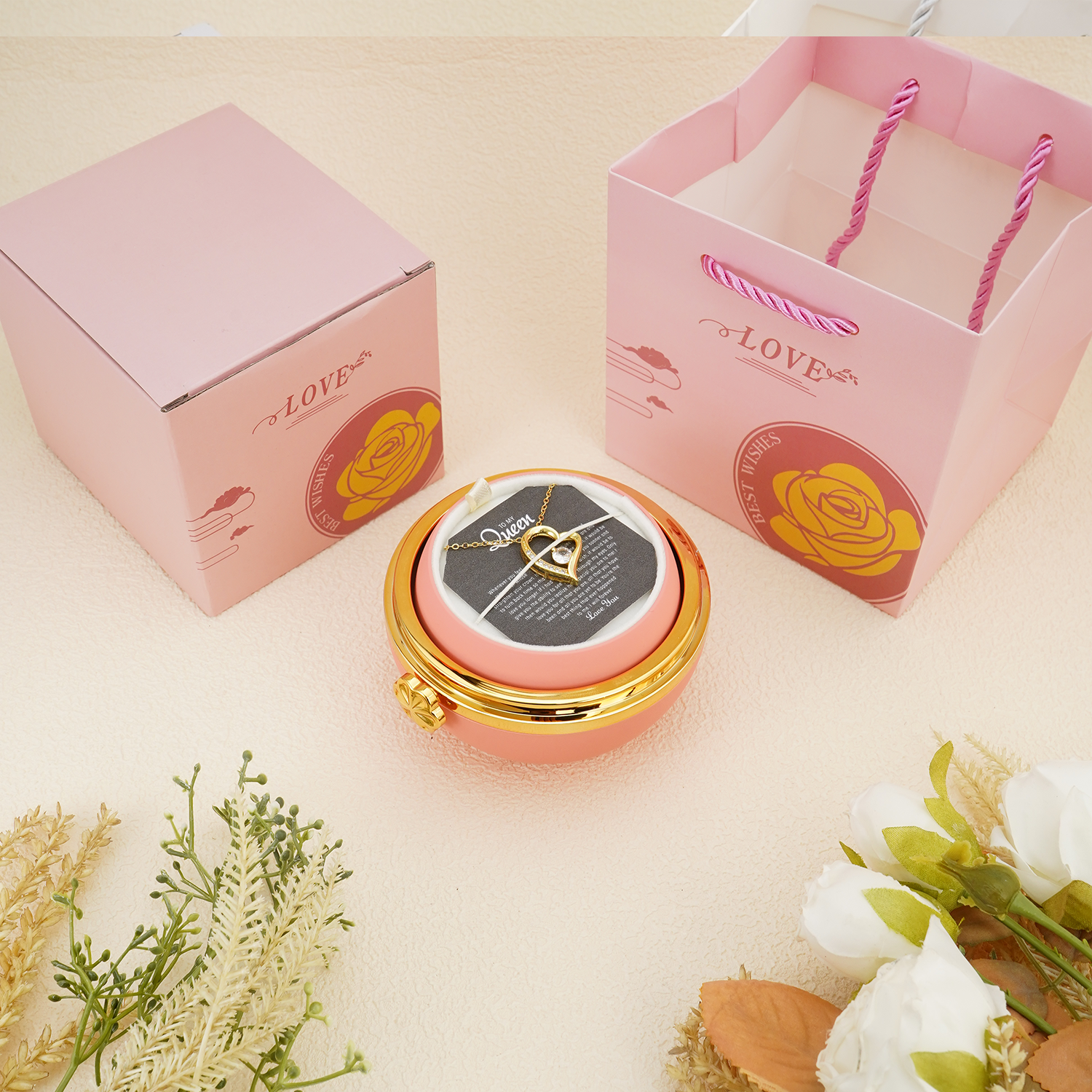 To my Queen - Forever in My Heart Necklace - Gold