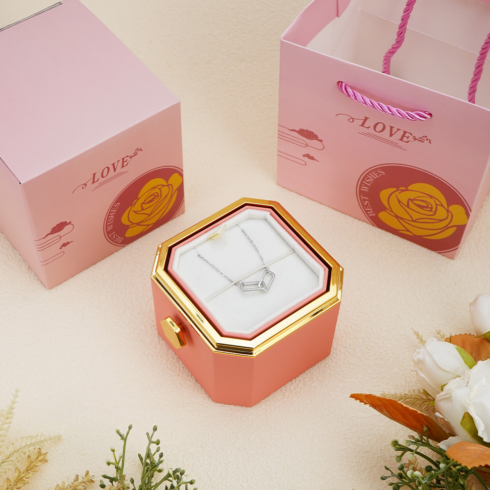 Eternal Rose Box - Interlocked necklace - Gold