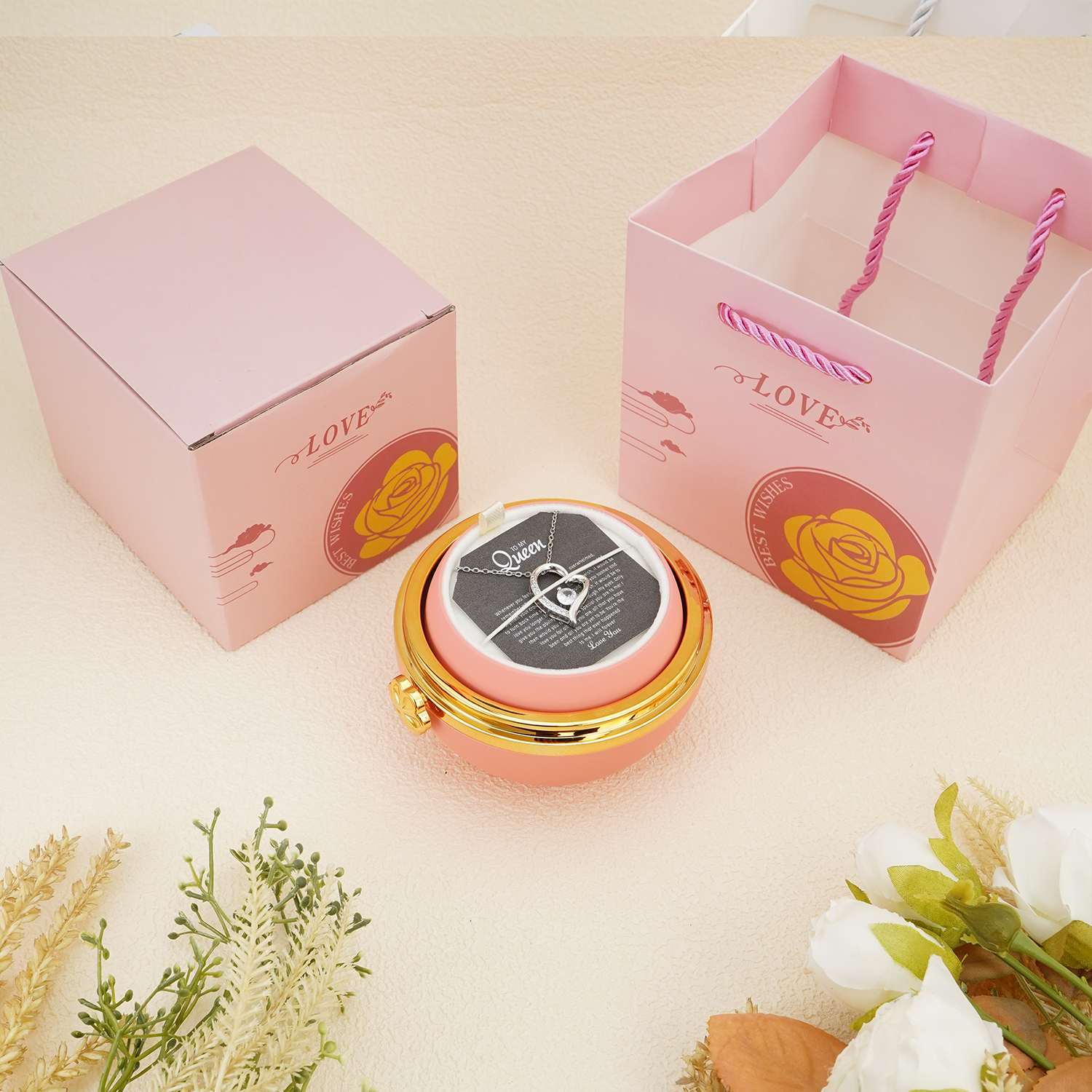 To my Queen - Forever in My Heart Necklace - Gold