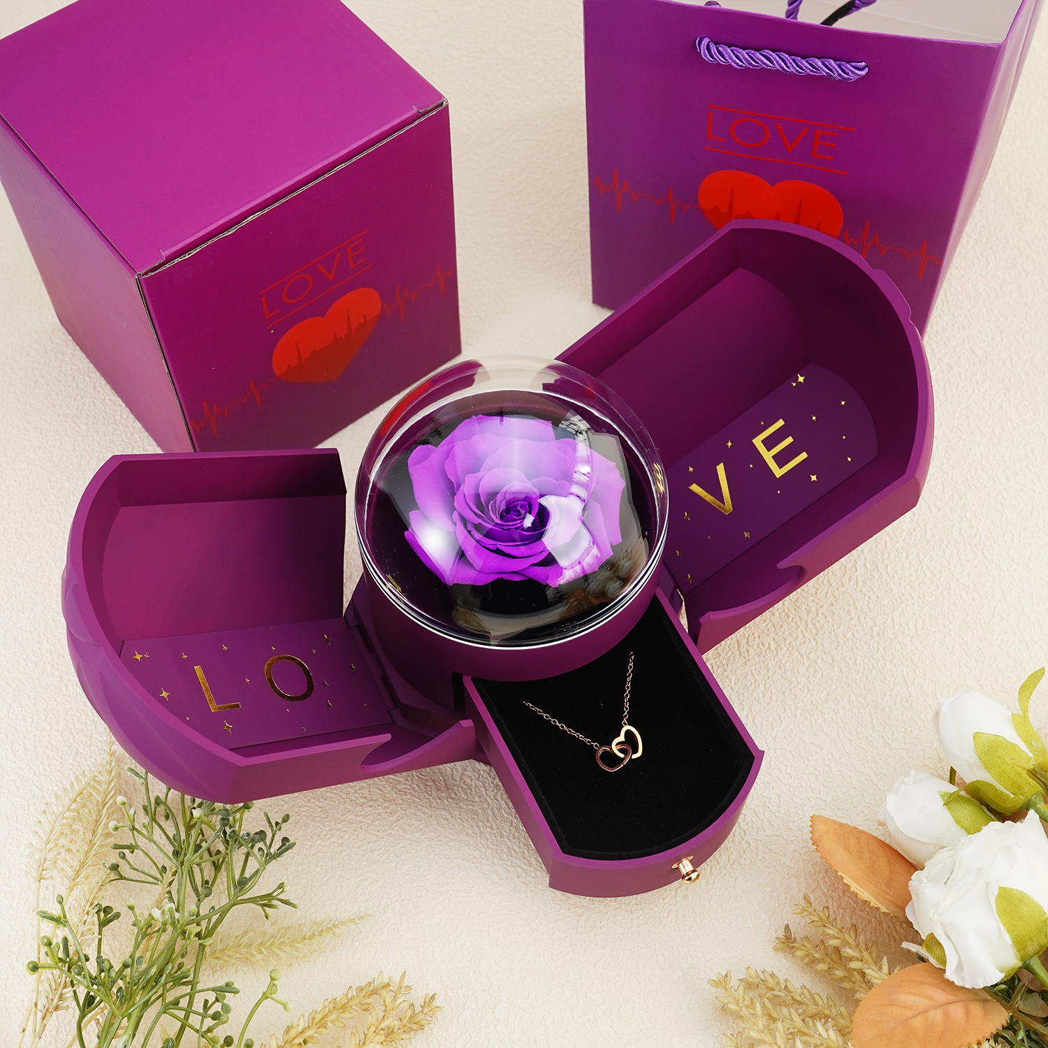 To My Soulmate - Eternal Love Rose Box - Rose Gold