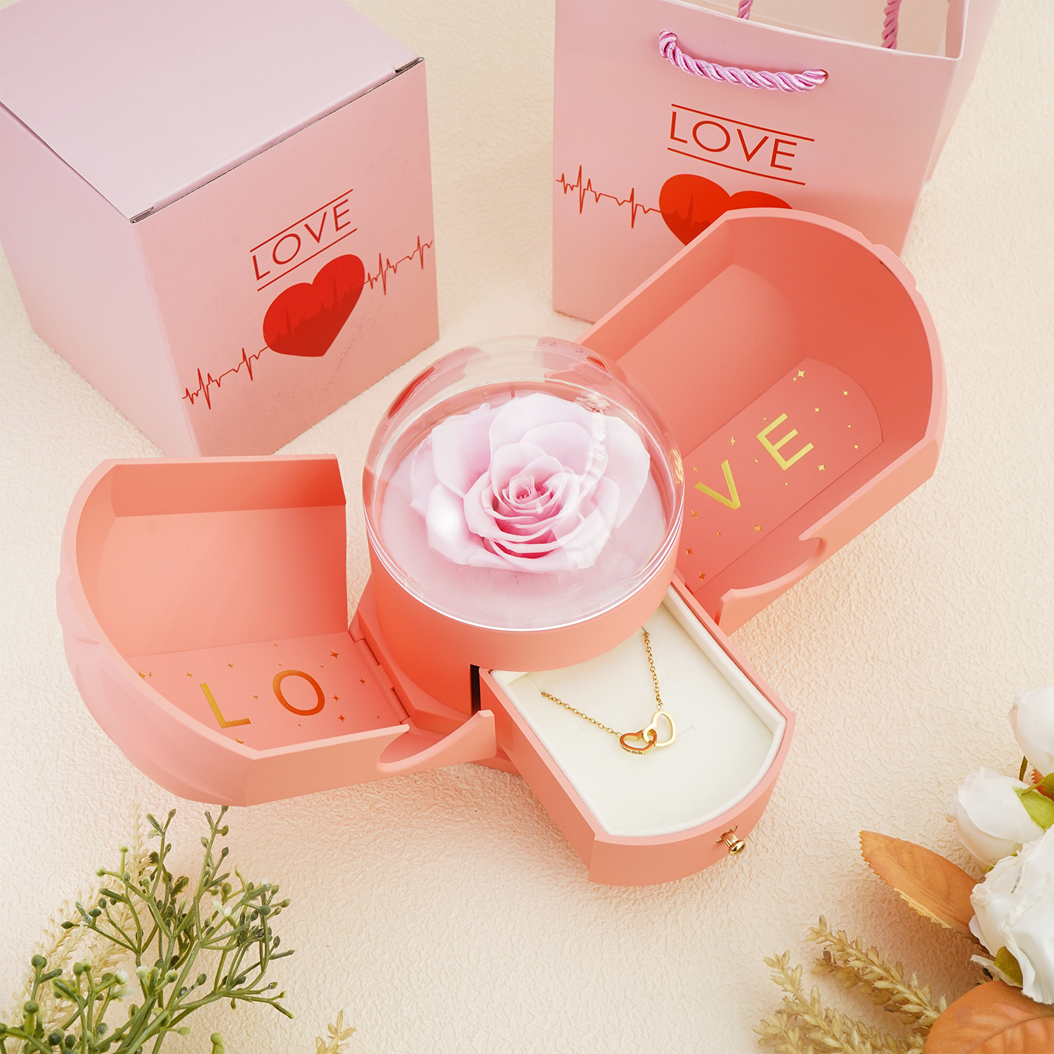 To My Soulmate - Eternal Love Rose Box - Rose Gold