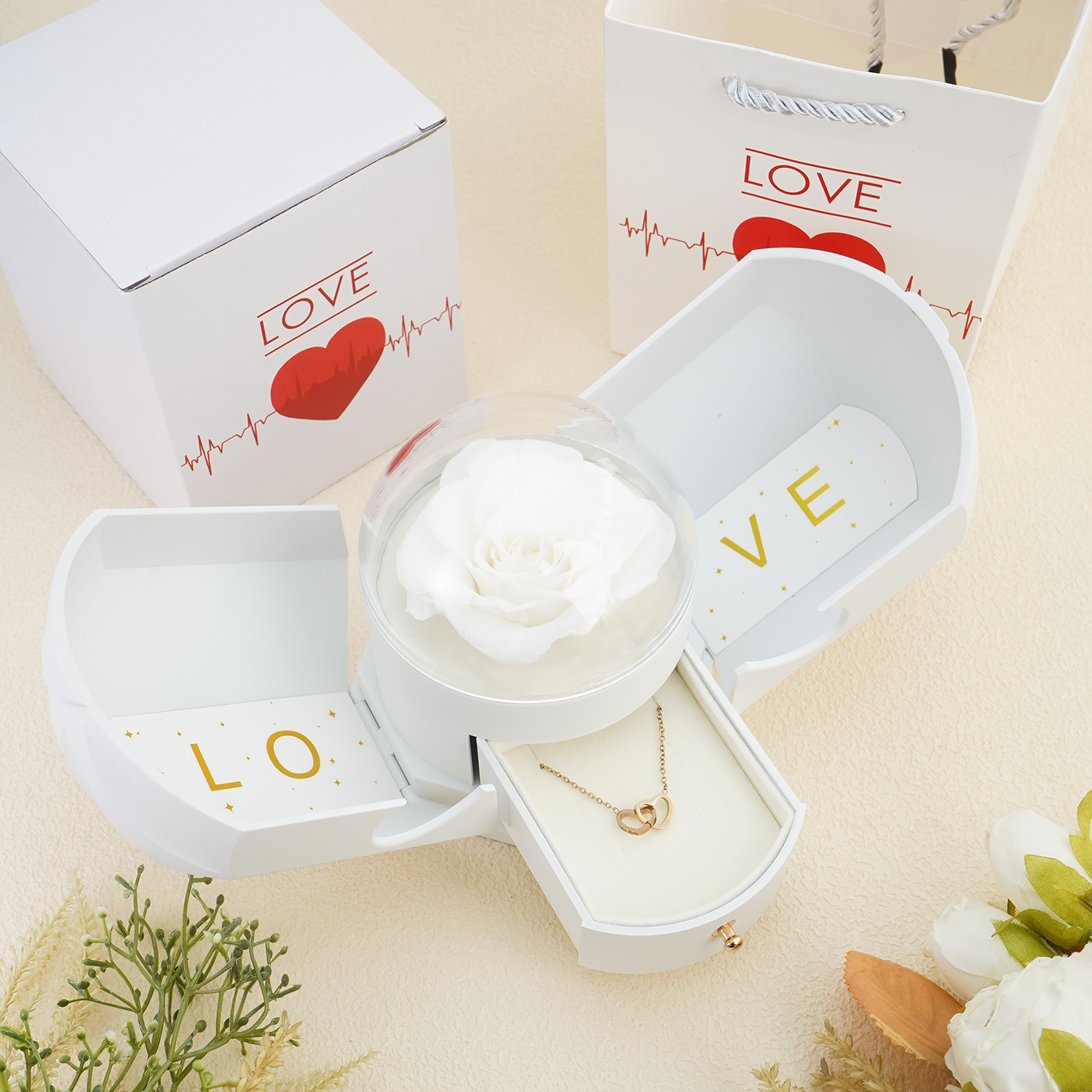 To My Soulmate - Eternal Love Rose Box - Rose Gold